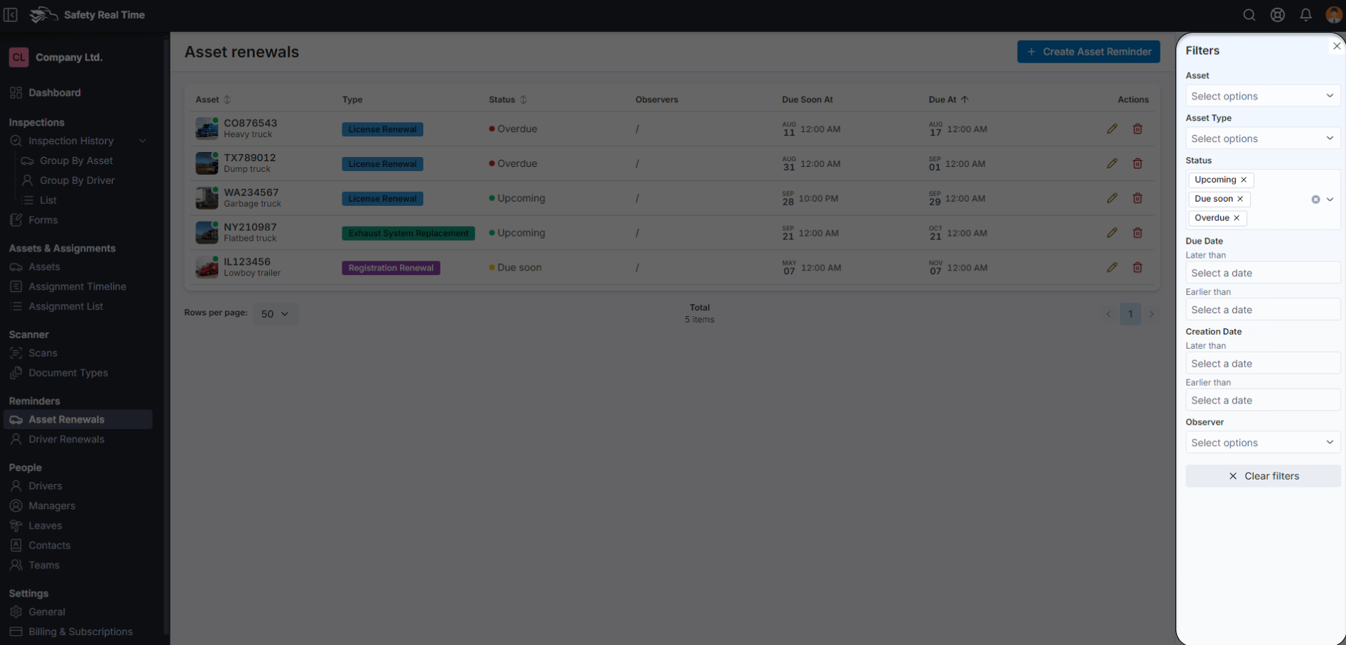 Using Filters to Manage Reminders